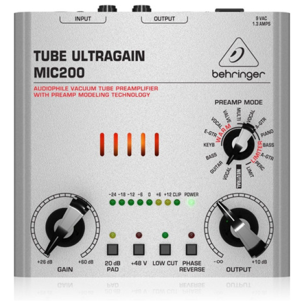 Preamplificador Valvular Behringer Tube Ultragain Mic200