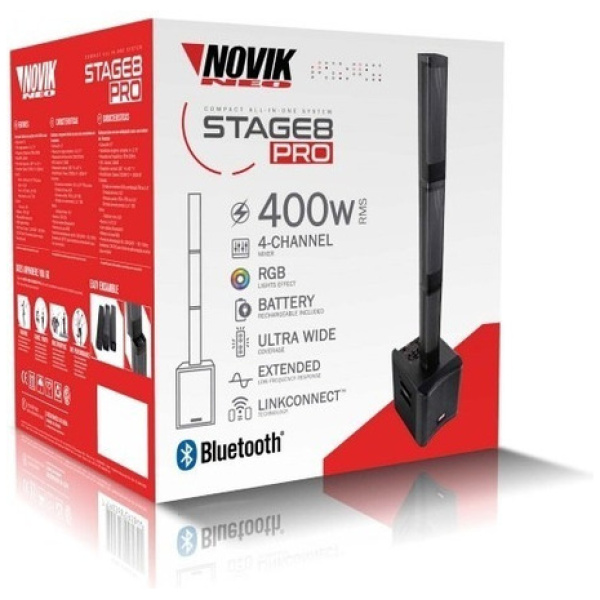 Sistema Sonido Portatil Novik Stage8-pro Bluetooth
