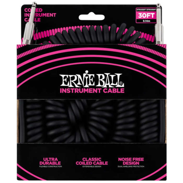 Cable Ernie Ball Instrumento Espiralado Plug 9m P06044