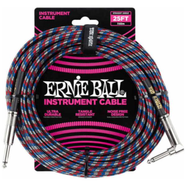 Cable Plug Ernie Ball P/Instrumento 7.5m Mallado P06063