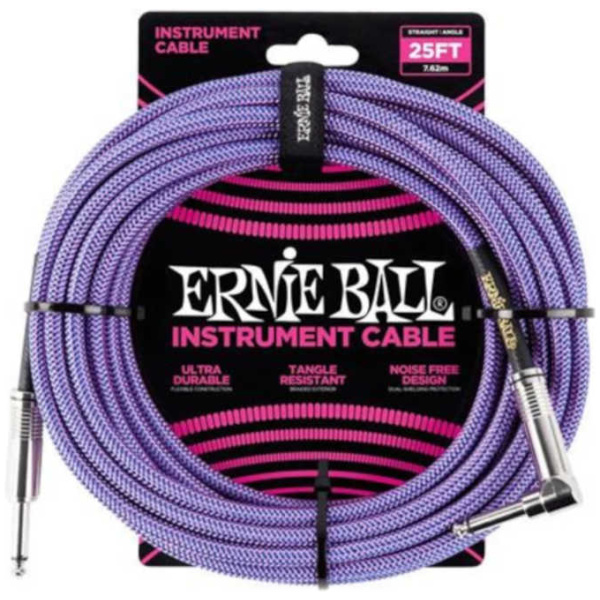 Cable Plug Ernie Ball P/Instrumento Textil Violeta 7.5m P06069