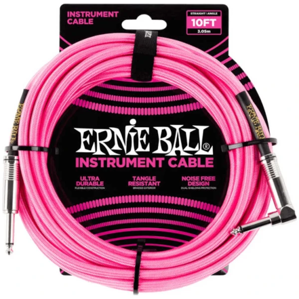 Cable Instrumento Ernie Ball 3.05m Plug Rosa P06078