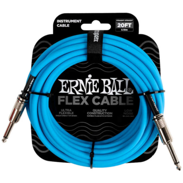 Cable Ernie Ball Plug-Plug P/Instrumento Guitarra/Bajo 6m P06417