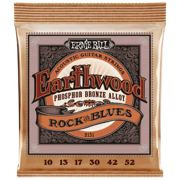 Encordado Ernie Ball Guitarra Acústica 10-52 Cuerdas Earthwood Bronze P02151