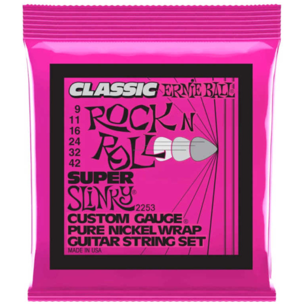 Encordado Ernie Ball Guitarra Eléctrica Slinky Cuerdas 9-42 P02253