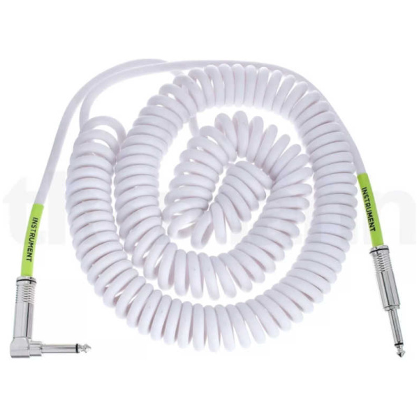 Cable Ernie Ball Instrumento Espiralado Plug Blanco 9m P06045