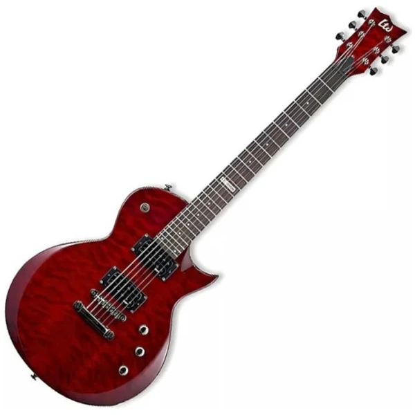 Guitarra Eléctrica Esp Ltd EC-100QM Roja LEC100QMSTBC