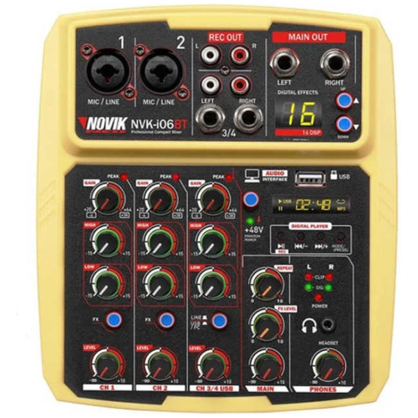 Consola Mixer Novik Nvk-i06bt 6 Can Usb+bt