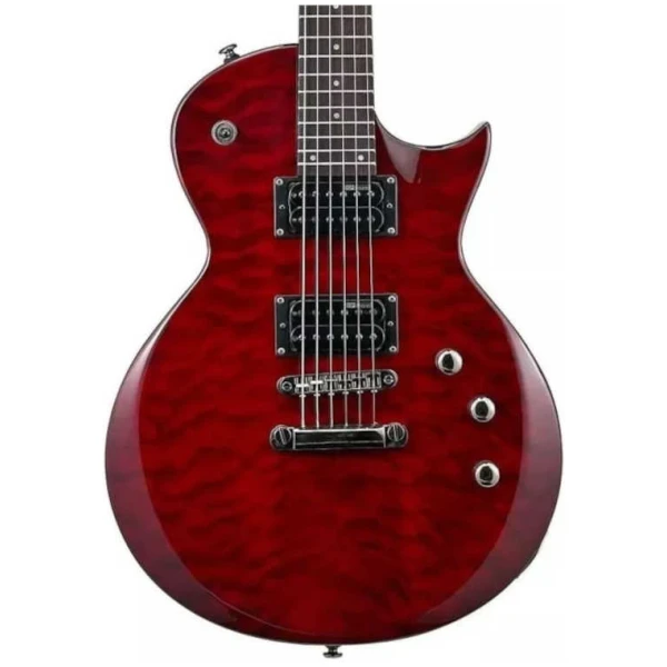 Guitarra Eléctrica Esp Ltd EC-100QM Roja LEC100QMSTBC