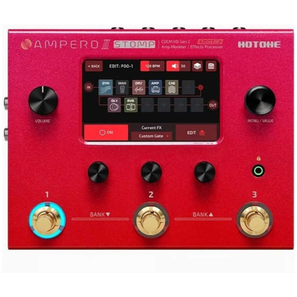 Procesador De Efectos Hotone Ampero Ii Stomp Mp300r Rojo