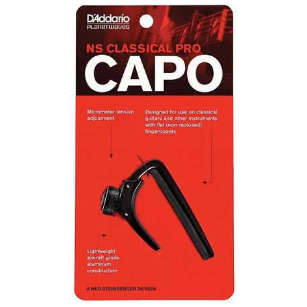 Guitarra Clásica Capotraste Ns Pro Black d'Addario PW-CP-04