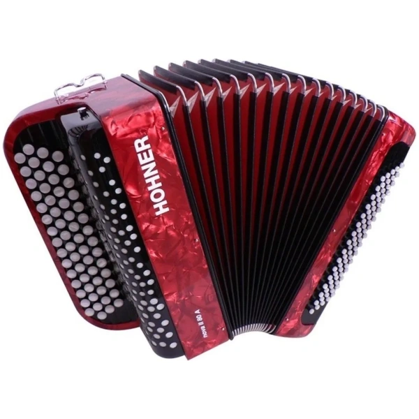 Acordeón Botones Hohner Nova II 80 Bajos Rojo