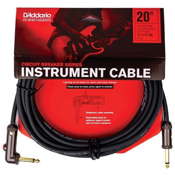 Cable Plug Instrumento 6mts Daddario Pw-aglra-20 C/ On/off