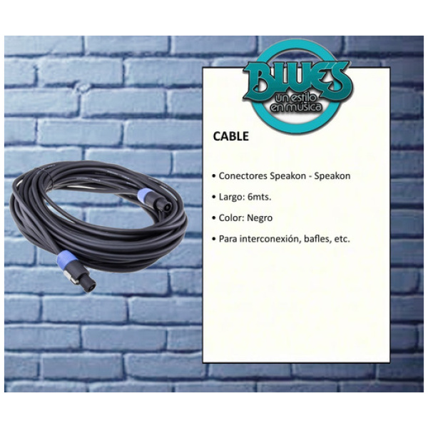 Cable Speakon - Speakon 6mts Ross Para Bafle