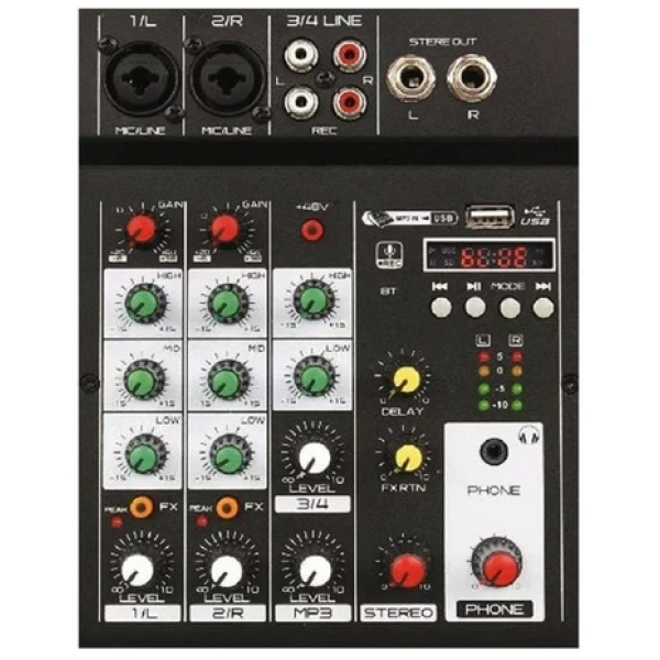 Consola Mixer Ross M4u Bluetooth Usb 4 Canales