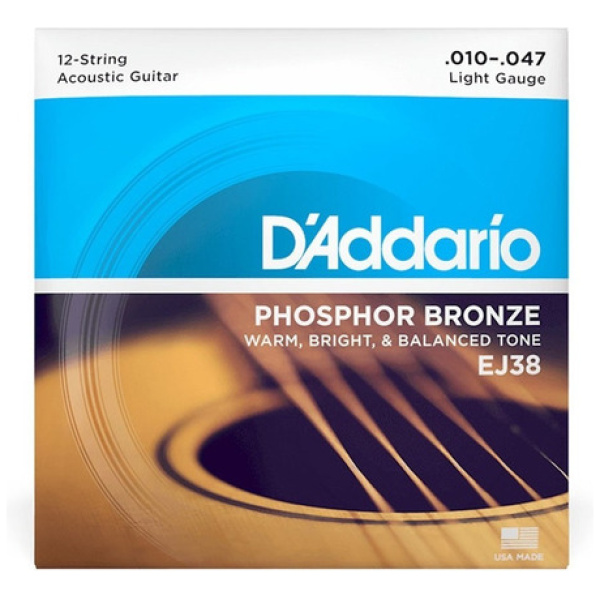 Encordado Daddario Ej38 Para Guitarra Acústica De 12 Cuerdas