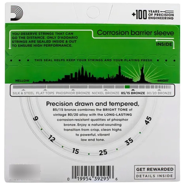 Encordado Daddario Ez890-e P/guitarra Acústica 09-45