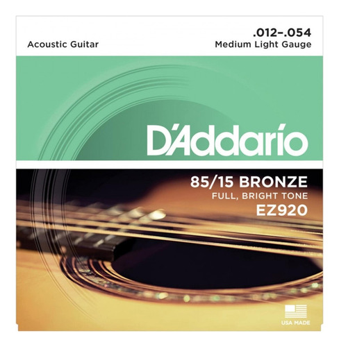 Encordado Daddario Ez920 P/guitarra Acústica 12-54