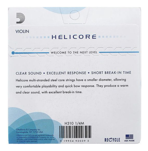 Encordado Daddario Helicore H310 P/violín 1/4