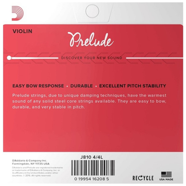 Encordado Daddario Prelude J810 P/violín 4/4 Light Tension