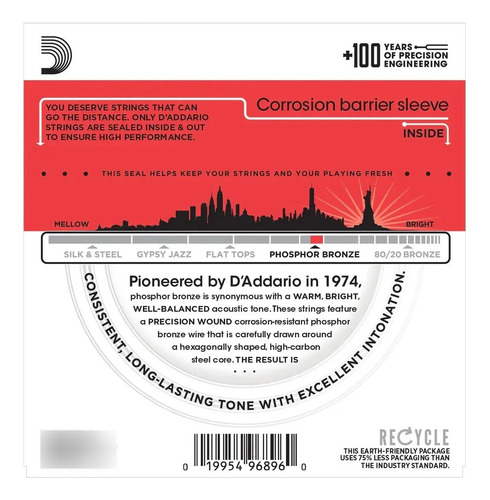 Encordado Guitarra Acústica 13-56 Daddario Ej24