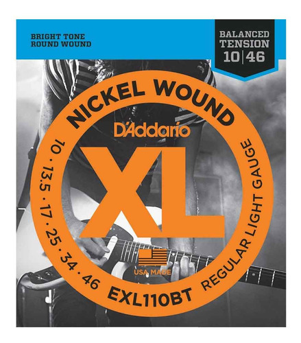 Encordado Guitarra Eléctrica 010 Daddario Exl110bt