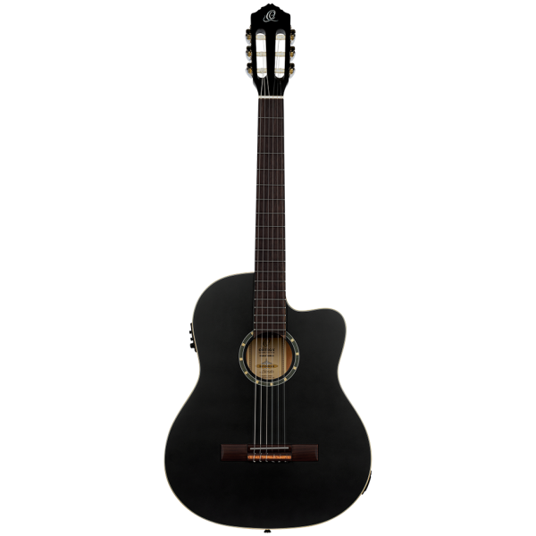 Guitarra Electro Clásica Nylon Ortega Negra RCE125SNSB