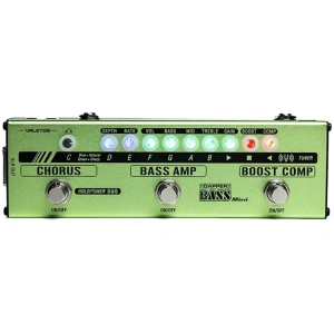 Pedal Multiefectos Bajos Valeton Dapper Mini Bass MES-2 Verde 4 Efectos