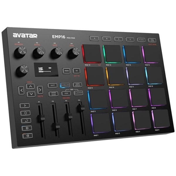 Controlador Midi Usb Avatar 16 Pads 4 Faders Bluetooth Emp-16
