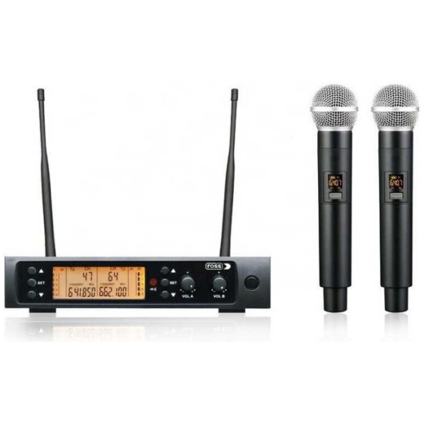 Sistema Micrófono Inalámbrico Ross Fup-002 Uhf Doble De Mano