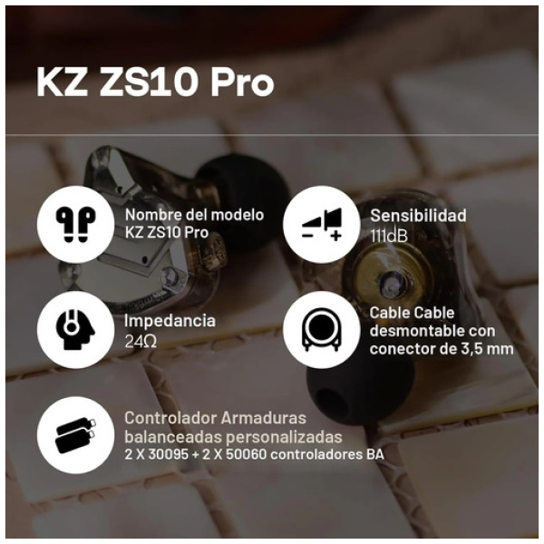 Auriculares In-ear Kz Zs10 Pro Sin Microfono