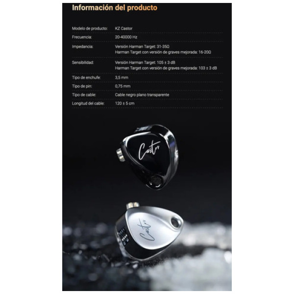 Auriculares Kz Castor Version Con Microfono In Ear