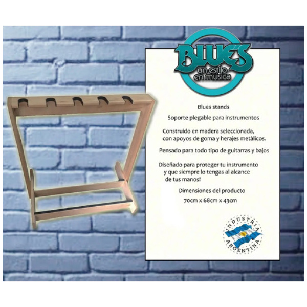 Multi Soporte De Madera P/ 5 Guitarras