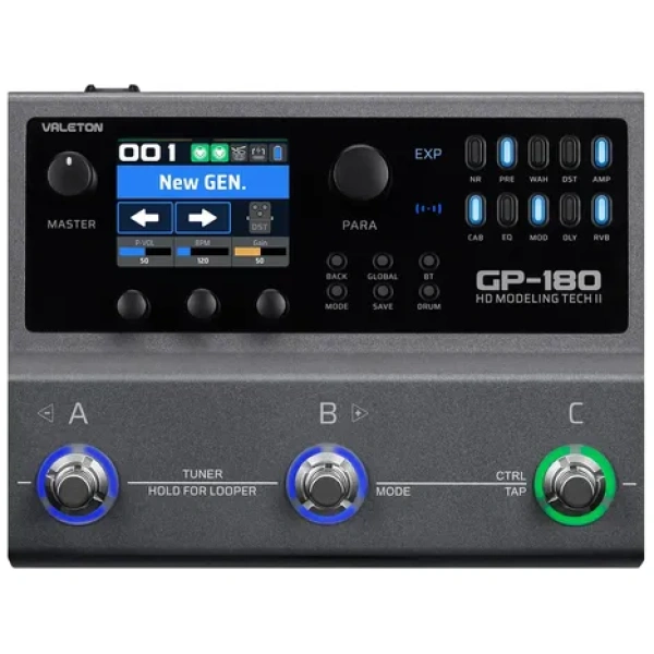 Pedalera Multiefectos Valeton Gp-180 Para Guitarra Bluetooth