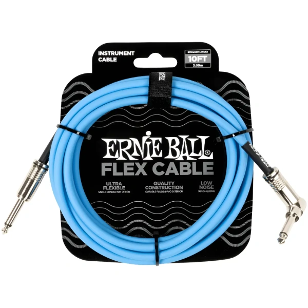 Cable Guitarra Ernie Ball Flex Azul 3.05m Angular P06464