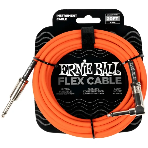 Cable Ernie Ball 6.10mts Plug/plug Flex P06467 Naranja