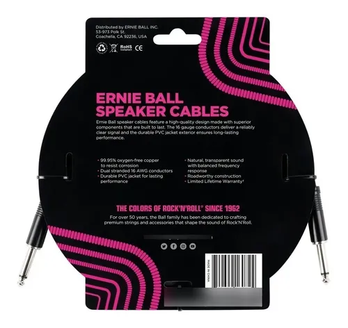 Ernie Ball P06072 Cable Bafle Speaker 1.83 Metros
