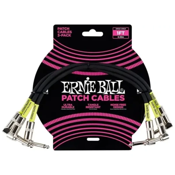 Pack 3 Cables Plug Interpedal Ernie Ball P06075 30 Cm