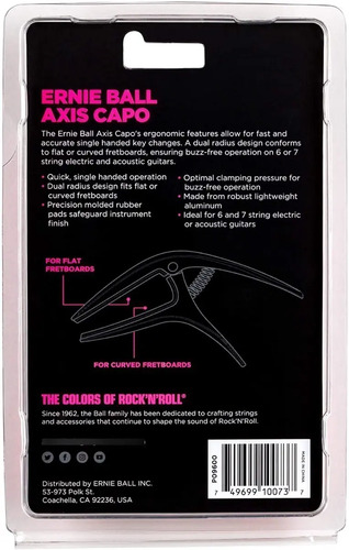 Transportador Cejilla Capo Pinza Guitarra Ernie Ball